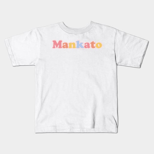 Mankato Pastel Letters Kids T-Shirt by sydneyurban